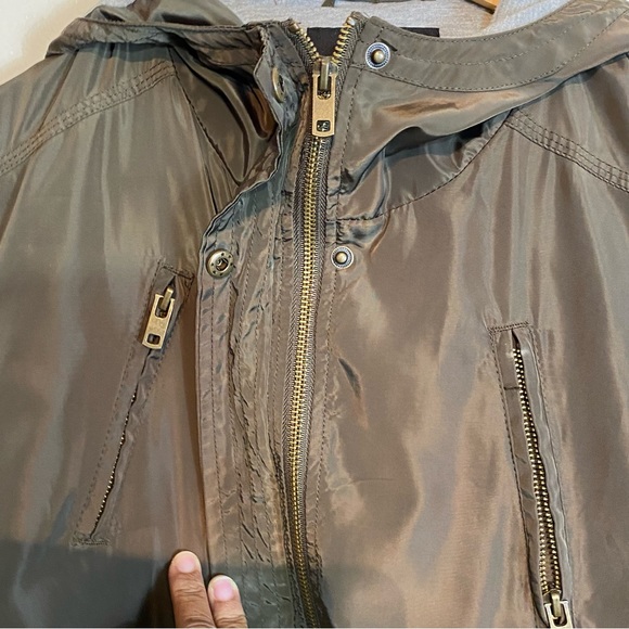 Forever 21 Hooded Windbreaker Utility Jacket Olive Green sized Medium - Picture 3 of 13